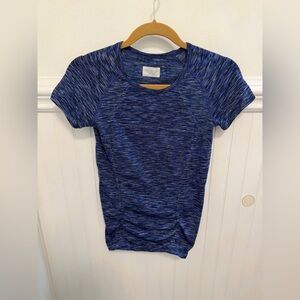Athleta Blue Heathered Short Sleeve Performance Tee
